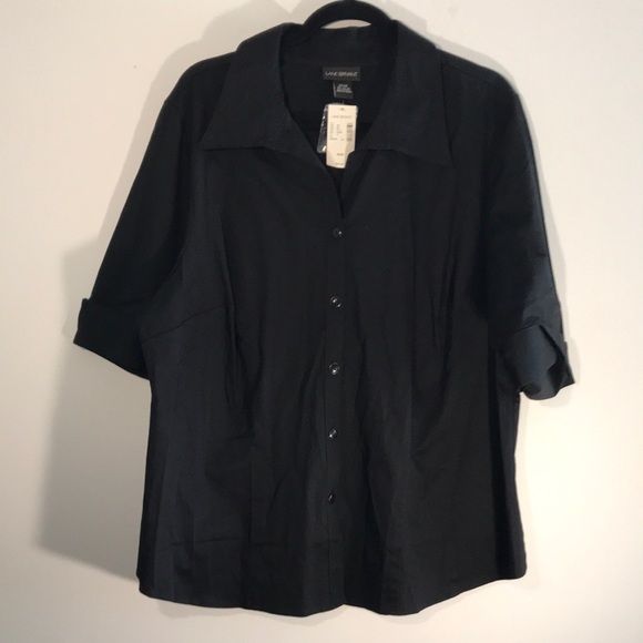Lane Bryant Tops - Lane Bryant, Black Button Size 22/24 Down Blouse Top